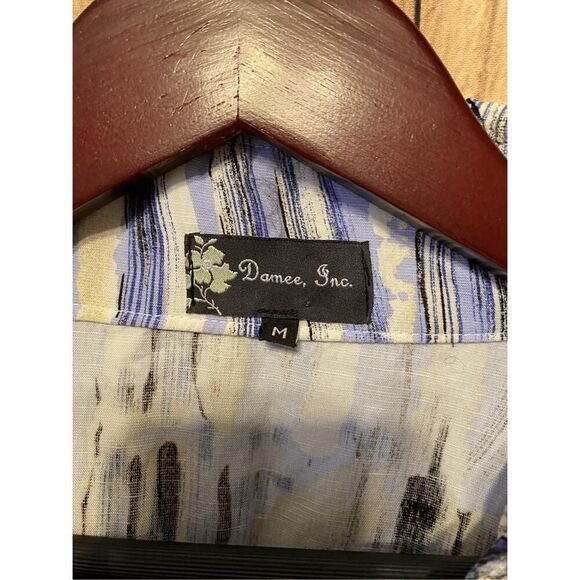 Damee Inc. S Blazer Jacket Blue Striped Wire Collar Bell Sleeves Career abstract - Picture 4 of 8